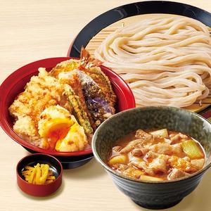 久兵衛屋 【満腹久セット】旨辛肉つけ汁うどん・月見天丼
