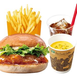 ゼッテリア ZETTERIA 【ディナーセット】オレンジチキンバーガーOrange Chicken Burger Dinner Set