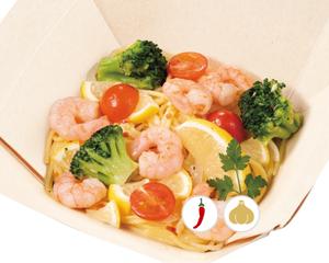 エビとブロッコリーのペペロンチーノ ～レモンバター風味～