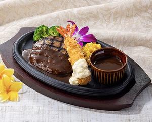 ハンバーグ デミグラスソース＆海老フライ