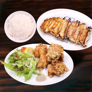 唐揚げ餃子ライスセット