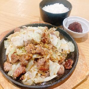 【人気NO.1】倍盛！ハラミ鉄板焼肉定食(塩だれ)【辛みそ】