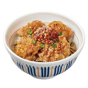 なか卯 食べラー鶏から丼 Fried Chicken Rice Bowl Chili Oil w/Chopped Spices