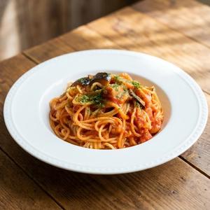 ツナとナスのトマトソーススパゲッティ