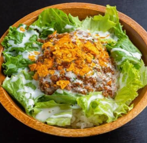 【グリーンリーフ】ゴロゴロお肉のタコライス(ご飯多め) Chunky Meat Taco Rice