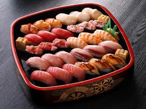 柿家すし 極選盛り込み（3人前/30貫～）