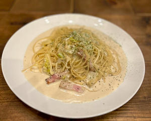 ベーコンと白菜のクリームパスタ