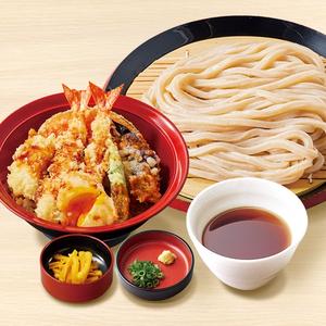 久兵衛屋 【満腹久セット】ざるうどん・上月見天丼