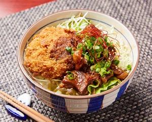 自家製 牛スジどて煮＆飛騨牛メンチカツ丼