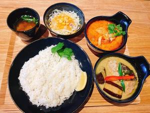 グリーンカレー、トムヤムガイWセット