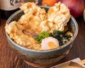 とり天うどん Udon Noodles with Tempura Chicken