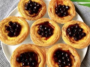 黒糖タピオカエッグタルト2個 Brown sugar bubble egg tart 黑糖珍珠蛋