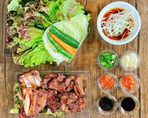 豚カルビ焼きセット Grilled pork ribs