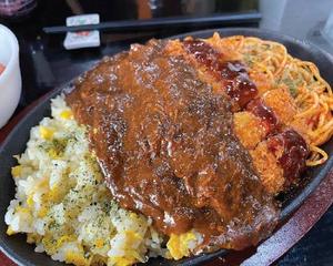 【デカ盛り】 デカ盛りトルコライス約1.6kg スパゲティ800g カツ300g ピラフ500g Extra Extra turkish rice