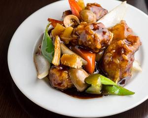 鶏の唐揚げ黒酢炒め