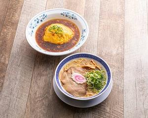 サバ豚骨らーめん+半天津飯