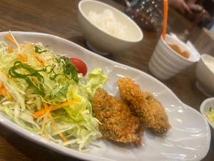 鹿カツセット (鹿カツ、ライス、サラダ)