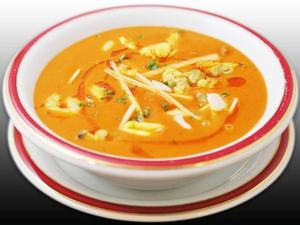(5)ミックスシーフードカレー+プレーンナンサラダ( mixed seafood curry+plain naan)