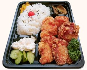 大人気！骨なし弁当にんにく醤油味(大盛り)Best Seller！Boneless Garlic Soy Sauce Karaage Bento(Large)