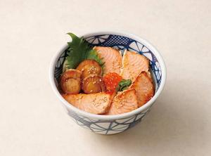 北海炙り丼 Ikura & Salmon & Scallops Don