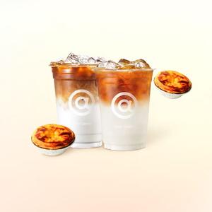 【ペアセット】ラテ＆ミルクティー+エッグタルト×2