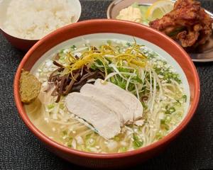 柚子塩鶏出汁ラーメン(ライス唐揚げセット)