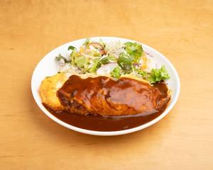オムライスデミソース サラダ付き