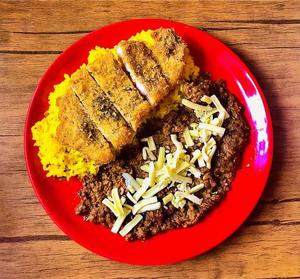 三元豚ロースカツチーズカレー キーマ