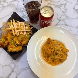 ストレスぶっ飛びセット (激辛ブルダックパスタ・激辛マヨチキン・コーラ)