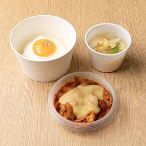 チーズダッカルビ丼(スープ付き) Cheese Dak Galbi Rice Bowl (with Soup) (ランチ)