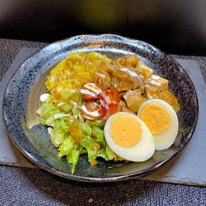【ゆで卵】チキンオーバーライス