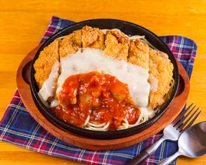 パスタ＆チキンカツミートチーズ