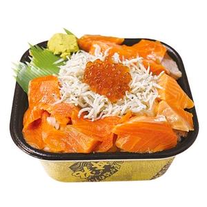 丼丸 サーモンいくらシラス丼 サーモン、しらす、イクラ