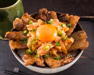 カルビキムタマ丼 Kalbi with Kimchi Omelette Rice Bowl
