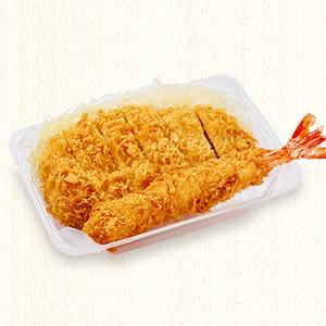 かつ庵 熟成ロースかつと大海老フライ弁当 ※ごはん無し