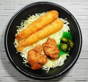 お手軽エビフライ＆鶏唐揚げ弁当