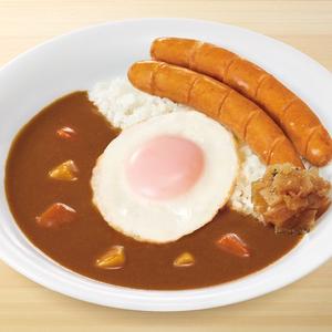 【チーズインハンバーグ付】目玉焼きソーセージカレー Pork Curry Rice w/ Sunny-Side-Up Egg & Sausage