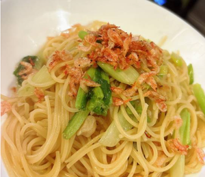 干し海老と季節野菜の和風スパゲッティ