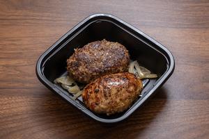 炭火焼ハンバーグ2個セット(120g/個)神戸牛 と白金豚