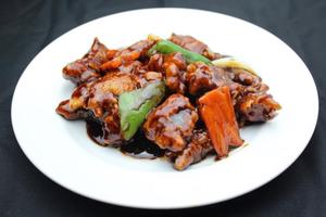 鶏肉唐揚げの黒酢ソース