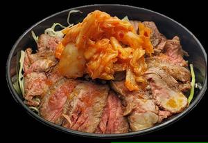 当店人気NO3！【キムチ】プレミアムローストビーフ丼 大盛り(肉120gごはん300gキムチ40g)