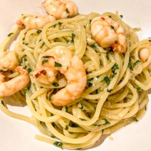 青じそと小エビのパスタ