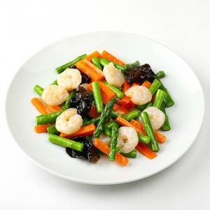 エビとアスパラ炒め