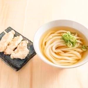 菜彩鶏のかしわ天うどん(並盛300→400g増量中！)