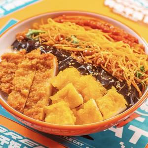 チキンカツサクサクチキン二種盛りビビンバ