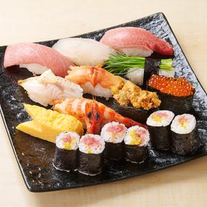 極上にぎり(にぎり9貫、切玉子、巻物1本)