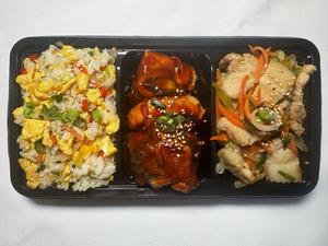 肉×魚 満腹定食3種セット 玉子野菜チャーハン+韓国式サバ煮+サムギョプサル炒め