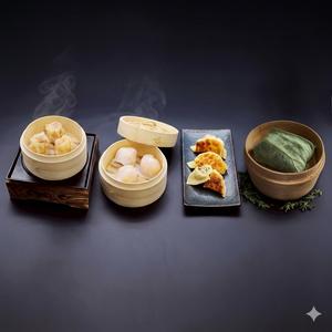 デリバリー開設キャンペーン！人気点心set・広東焼売3個 ・海老蒸し餃子3個 ・焼き餃子3個 ・蓮の葉ちまき1個