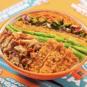 焼肉チキンカツ二種盛りビビンバ