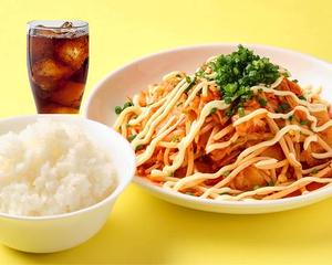 マヨネーズ豚キムチ定食 小盛 コーラセット mayoporkKimchi ＆rice small ＆cola